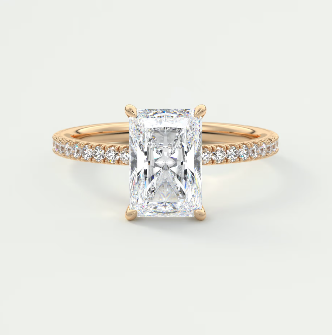 Isolde Radiant Pavé Solitaire Ring