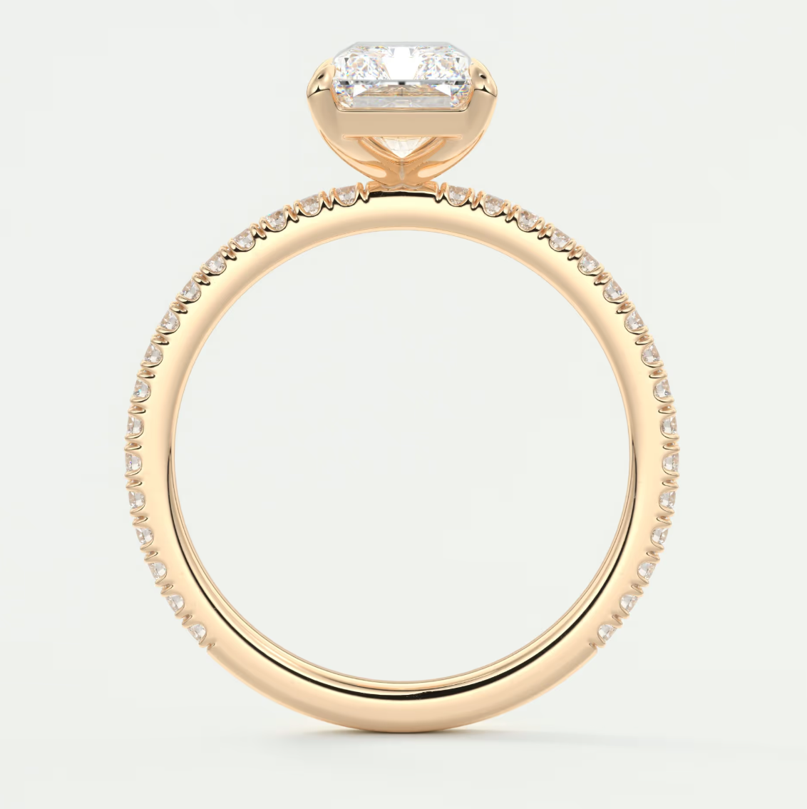 Isolde Radiant Pavé Solitaire Ring