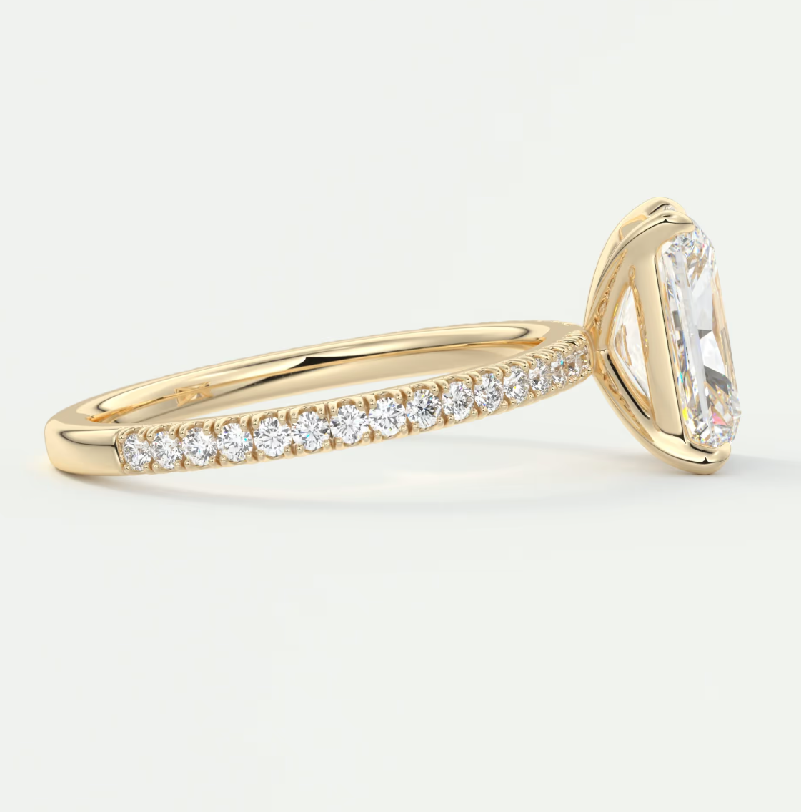 Isolde Radiant Pavé Solitaire Ring