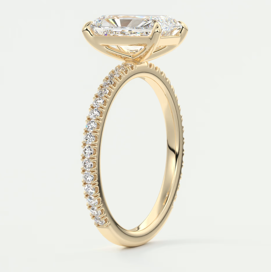 Isolde Radiant Pavé Solitaire Ring