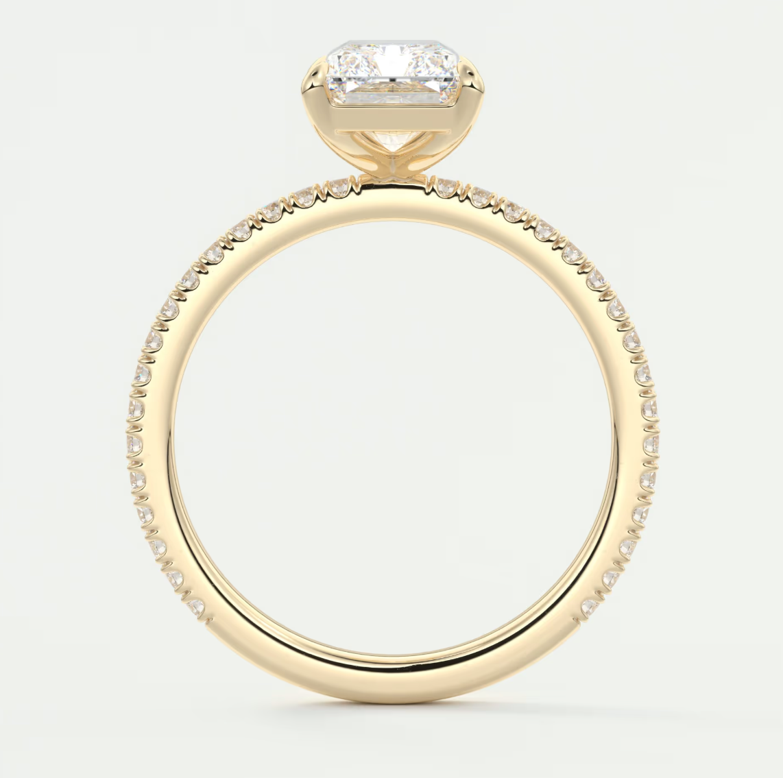 Isolde Radiant Pavé Solitaire Ring