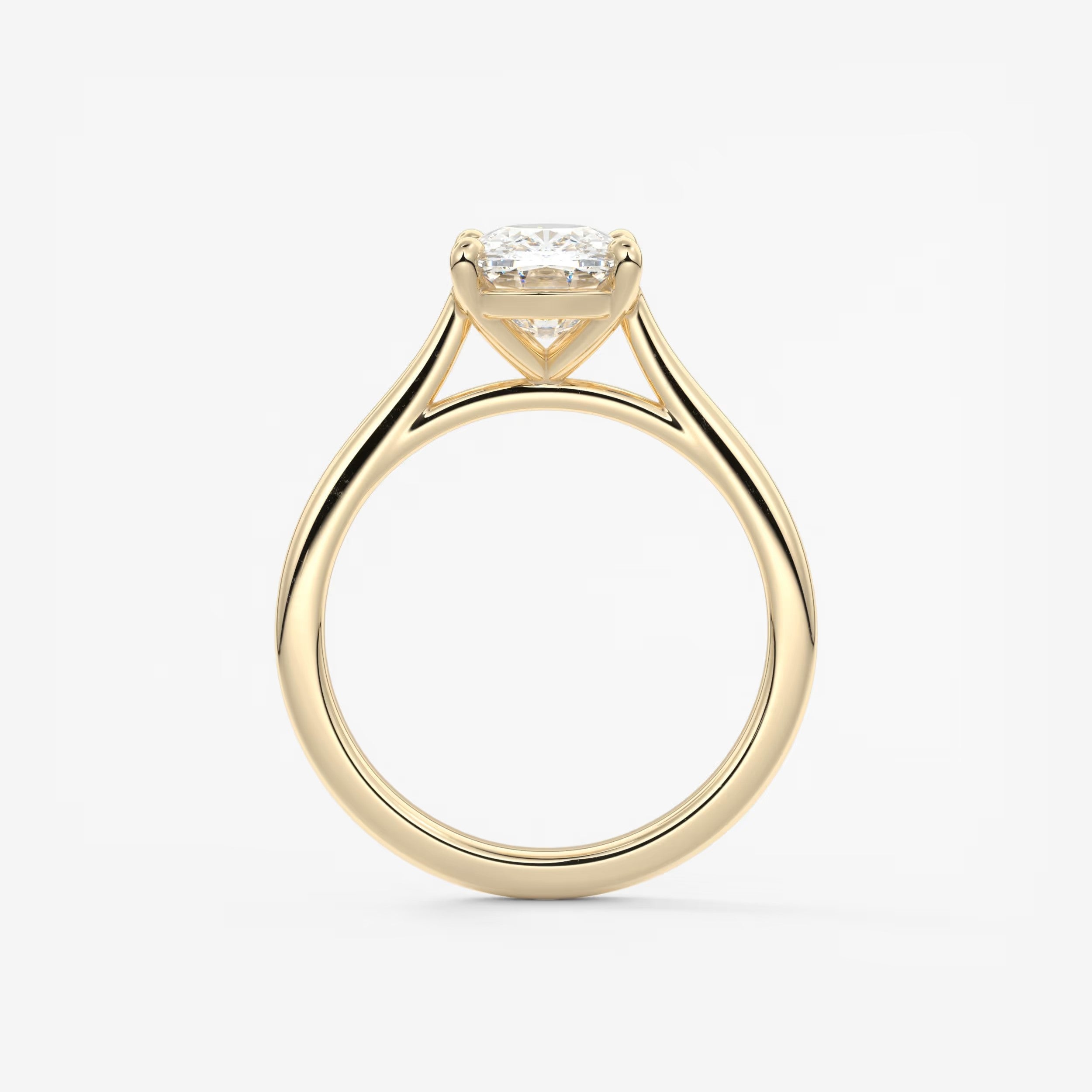 Lumia Elongated Cushion Cathedral Engagement Ring – Lab Diamond or Moissanite