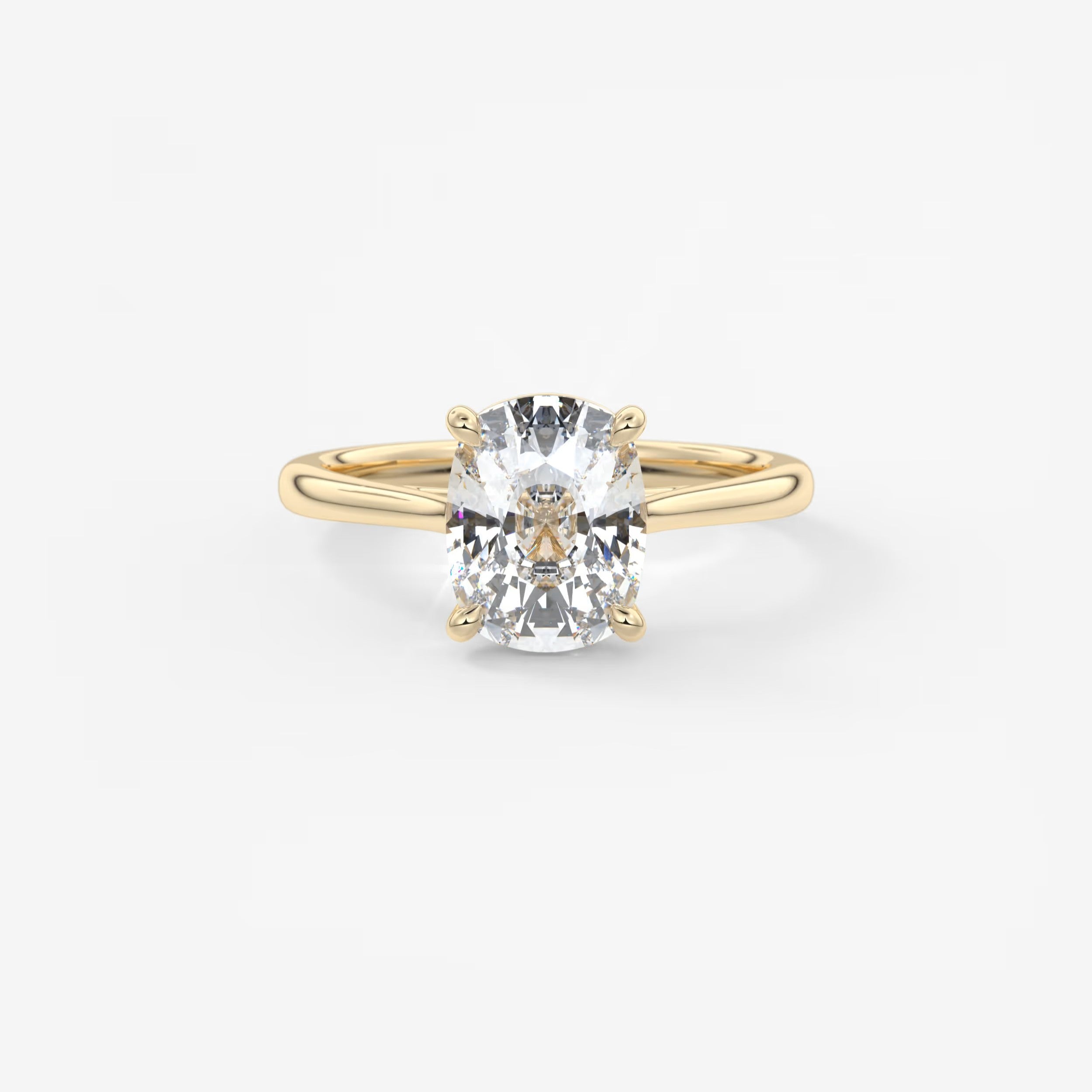Lumia Elongated Cushion Cathedral Engagement Ring – Lab Diamond or Moissanite