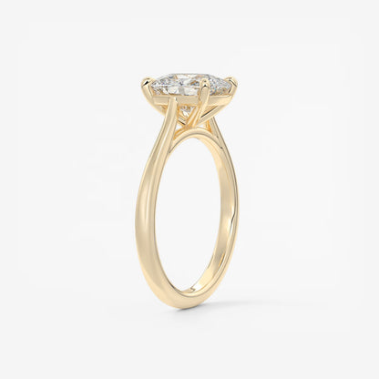 Lumia Elongated Cushion Cathedral Engagement Ring – Lab Diamond or Moissanite