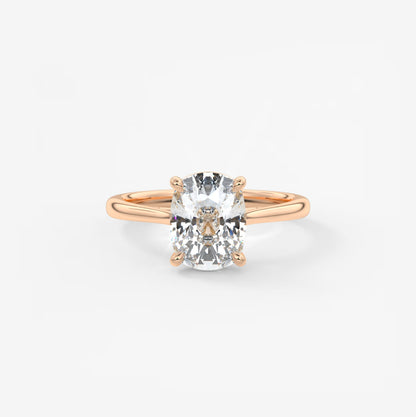 Lumia Elongated Cushion Cathedral Engagement Ring – Lab Diamond or Moissanite