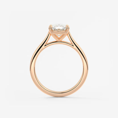 Lumia Elongated Cushion Cathedral Engagement Ring – Lab Diamond or Moissanite