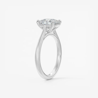 Lumia Elongated Cushion Cathedral Engagement Ring – Lab Diamond or Moissanite