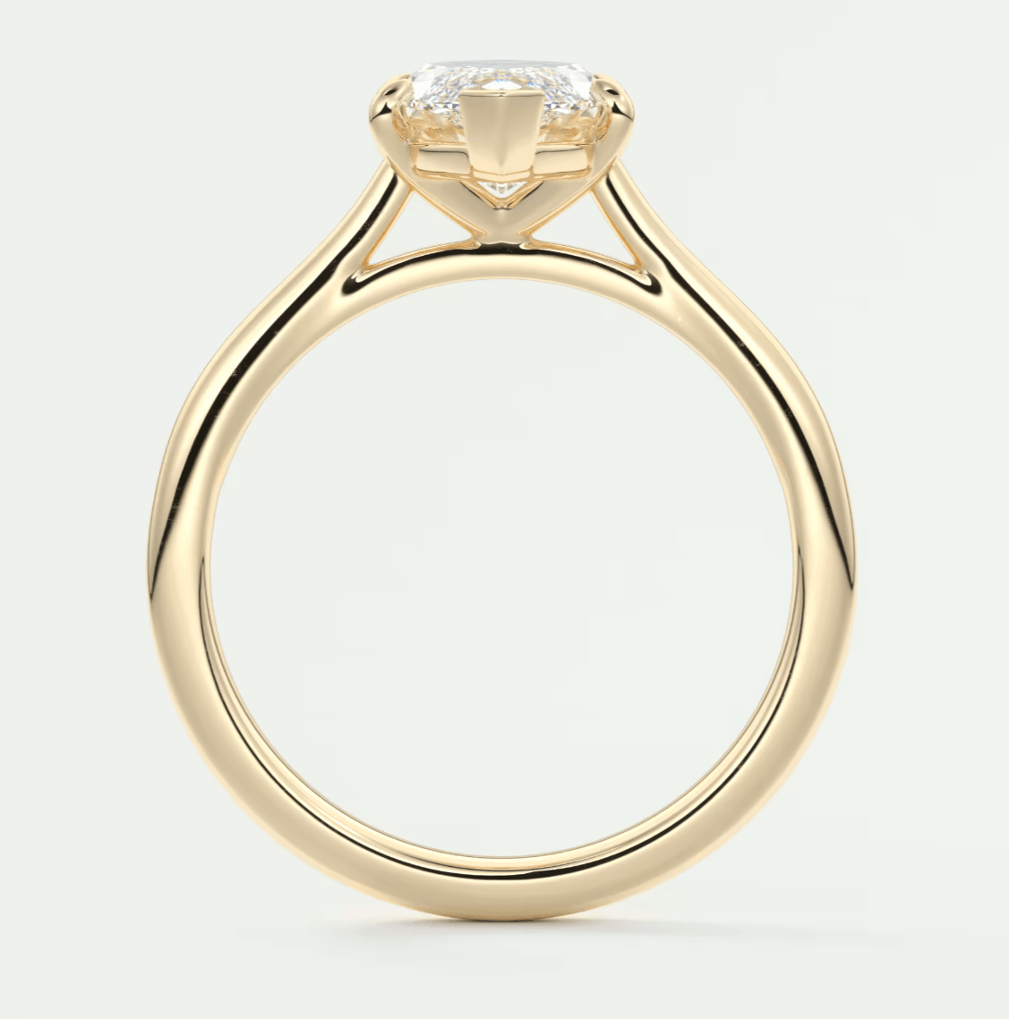 Lumia Marquise Cathedral Solitaire Ring – Lab Diamond or Moissanite