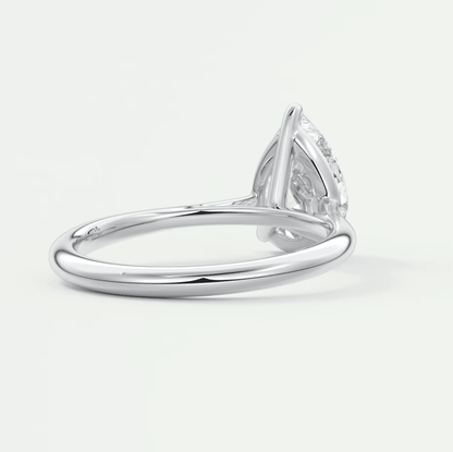 Lumia Pear Cathedral Solitaire Ring – Lab Diamond or Moissanite