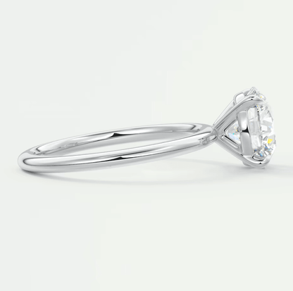 Luna Crest Solitaire Ring – Lab Diamond or Moissanite