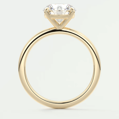 Luna Crest Solitaire Ring – Lab Diamond or Moissanite