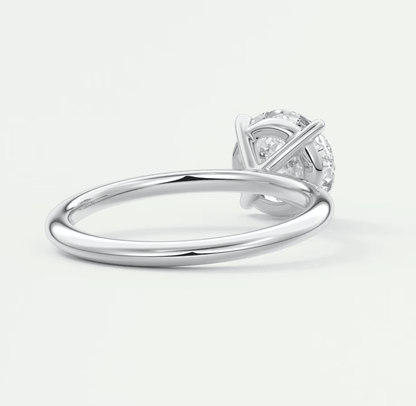 Luna Crest Solitaire Ring – Lab Diamond or Moissanite