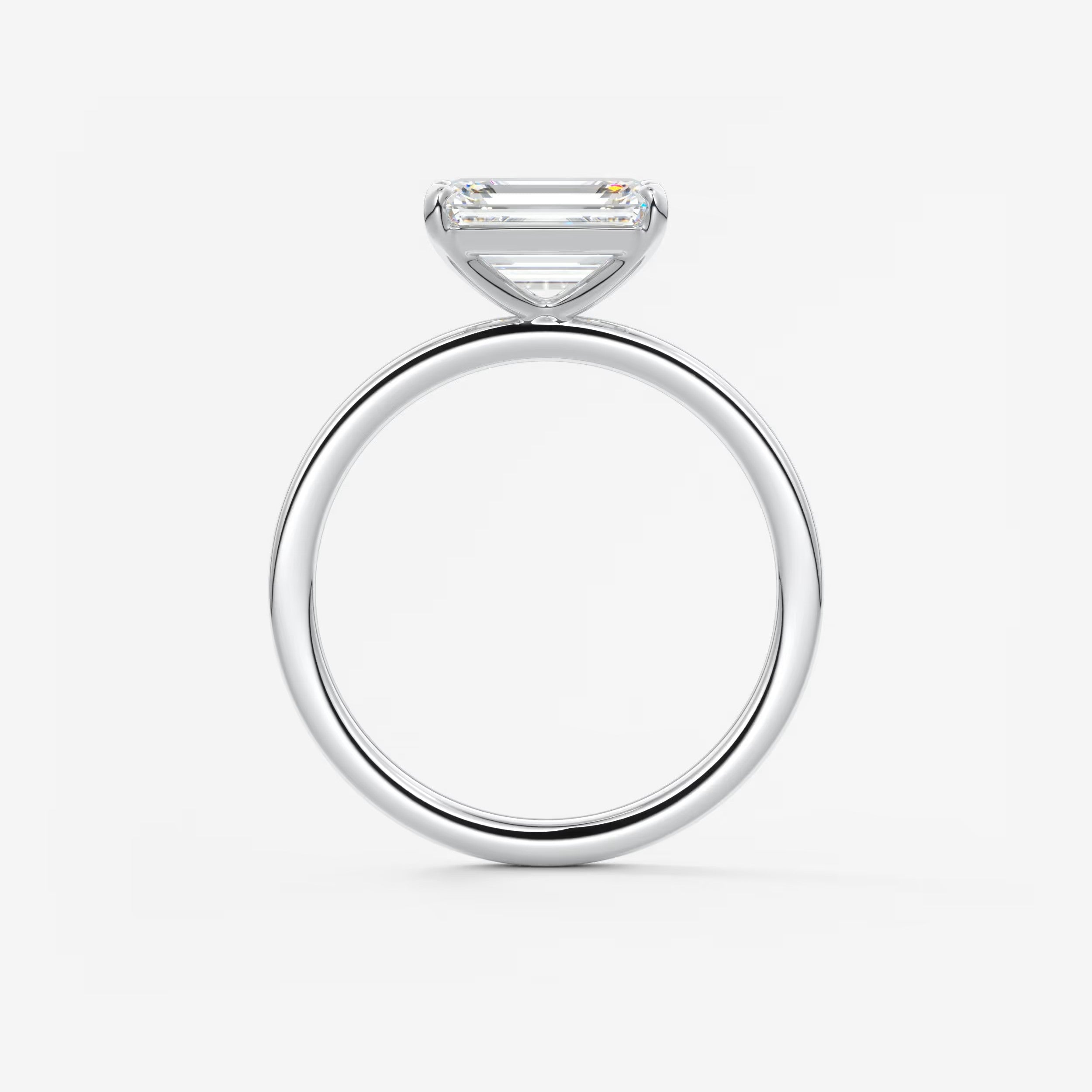 Luna East-West Emerald Lab Diamond or Moissanite Engagement Ring