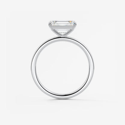 Luna East-West Emerald Lab Diamond or Moissanite Engagement Ring