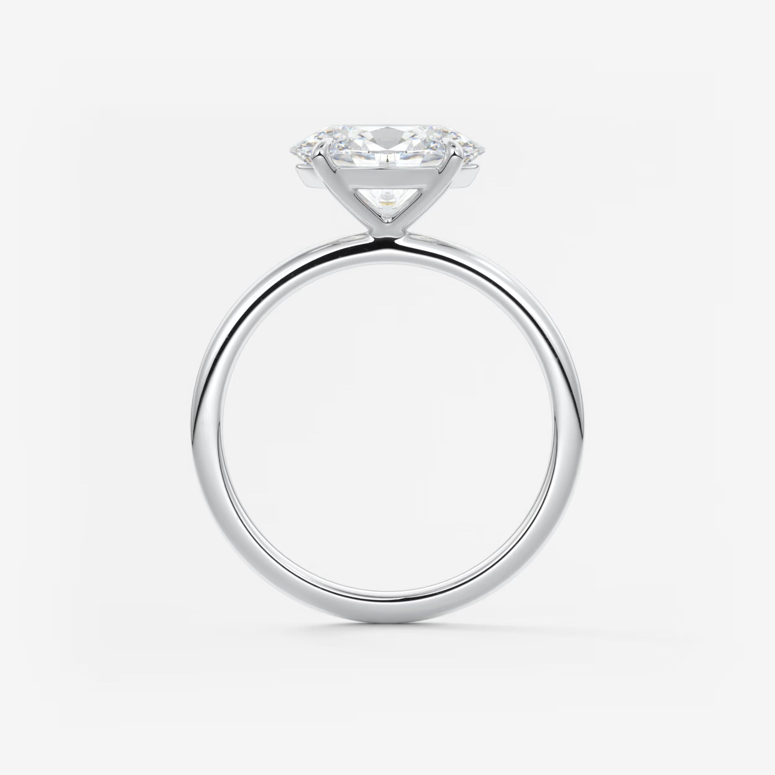 Luna East-West Oval Lab Diamond or Moissanite Engagement Ring