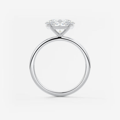 Luna East-West Oval Lab Diamond or Moissanite Engagement Ring