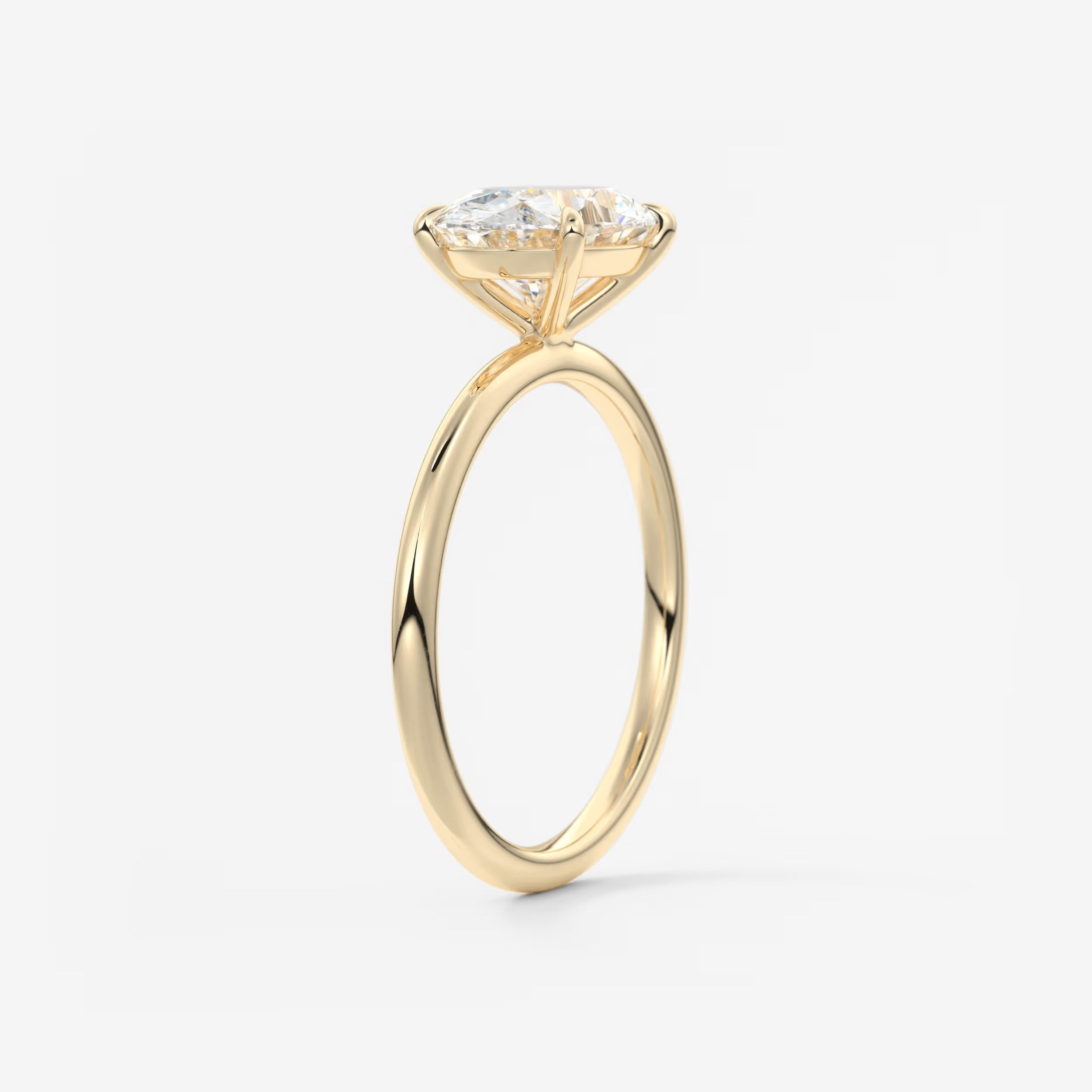 Luna East-West Oval Lab Diamond or Moissanite Engagement Ring