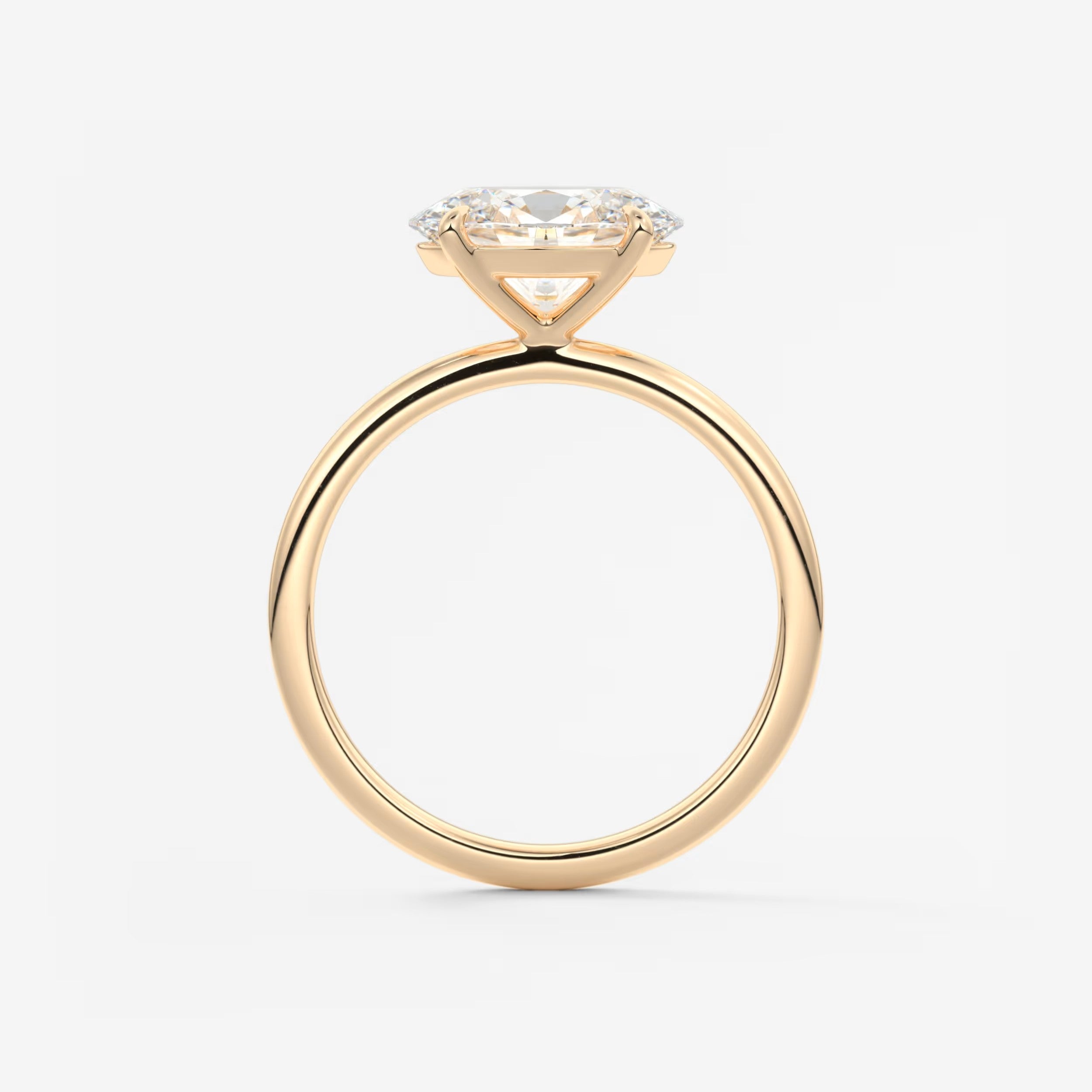Luna East-West Oval Lab Diamond or Moissanite Engagement Ring