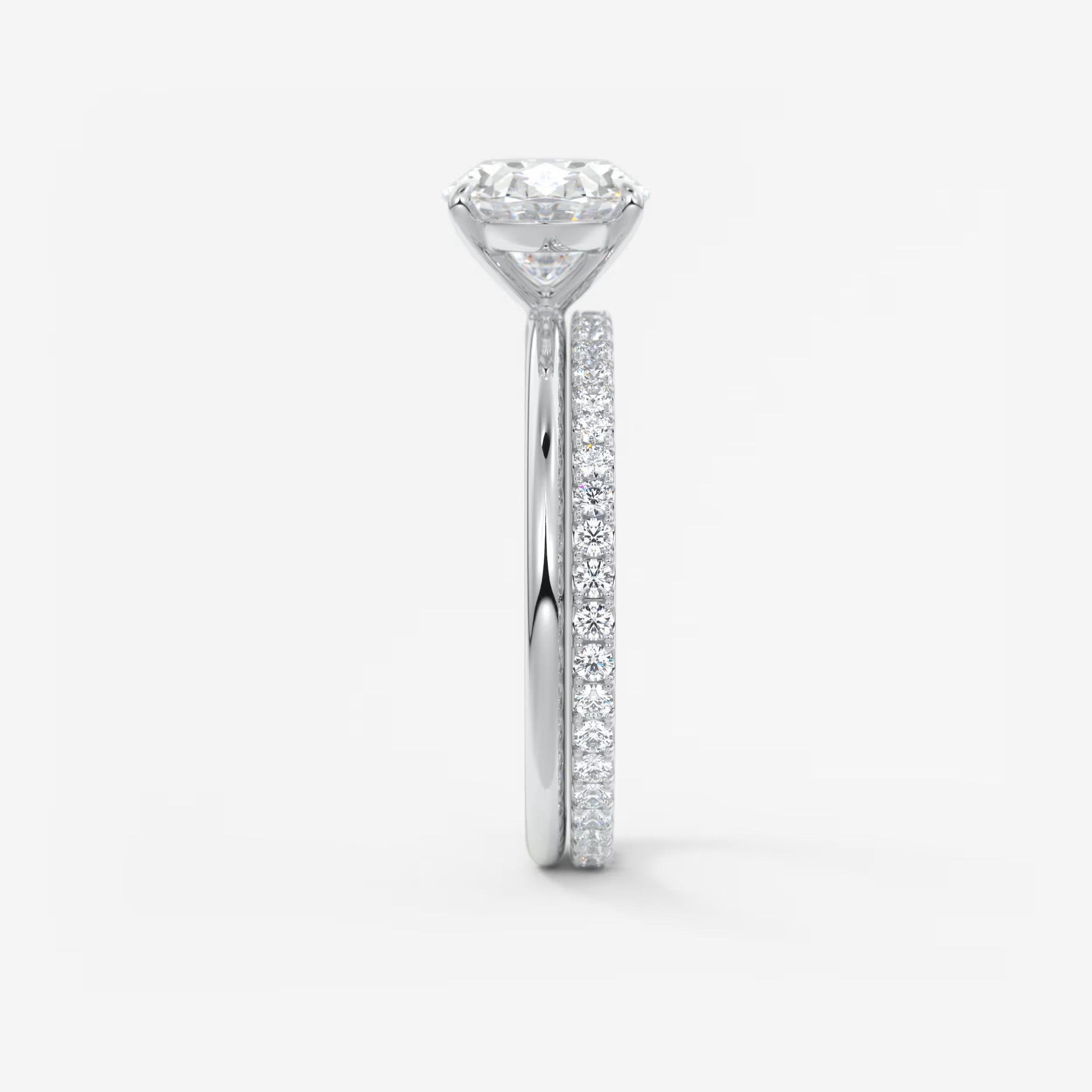 Luna East-West Oval Lab Diamond or Moissanite Engagement Ring
