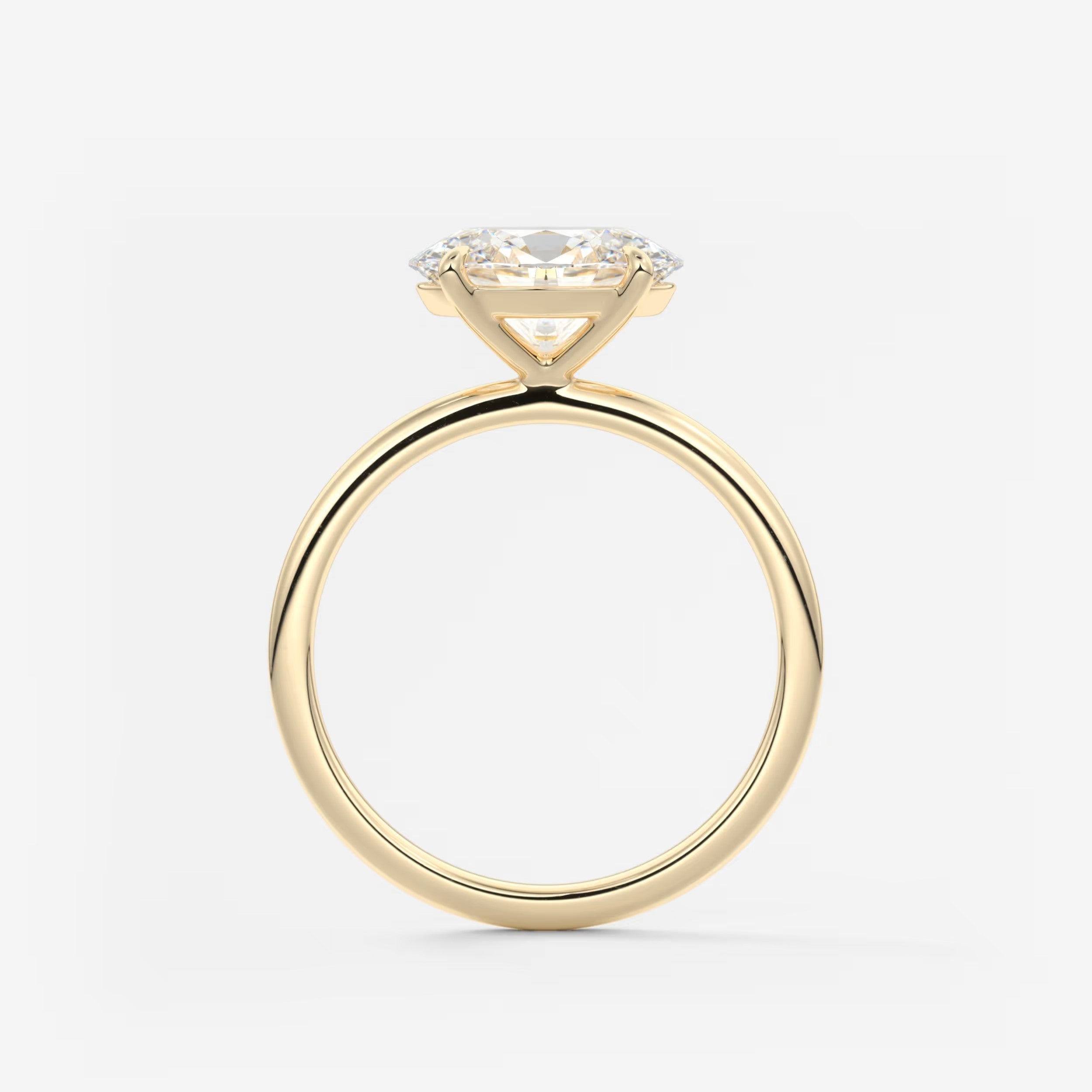 Luna East-West Oval Lab Diamond or Moissanite Engagement Ring