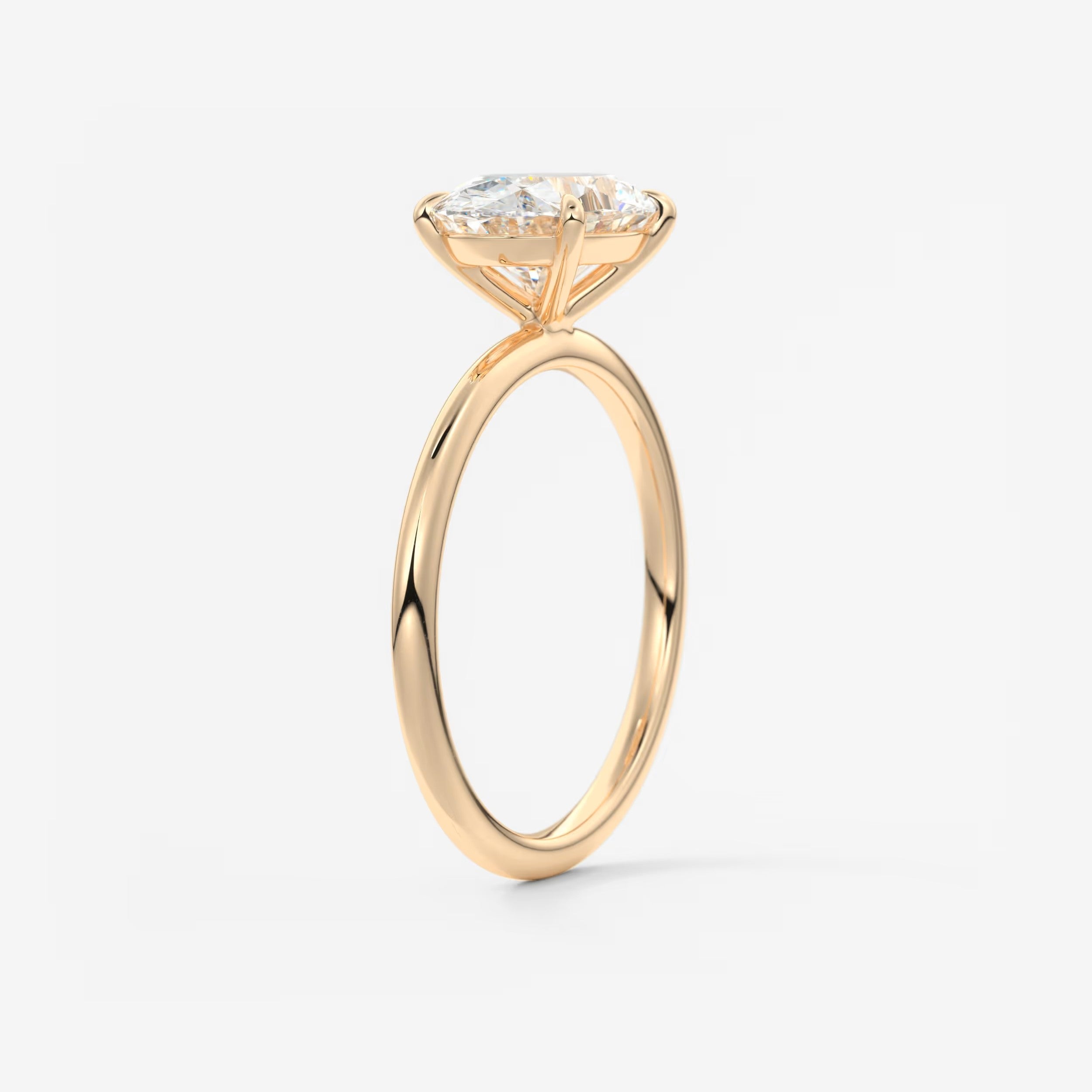 Luna East-West Oval Lab Diamond or Moissanite Engagement Ring