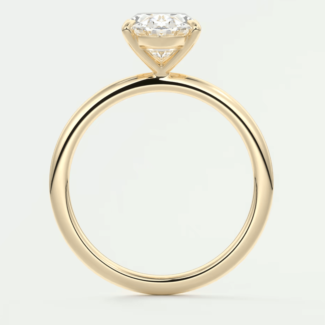 Luna Oval Solitaire Ring – Lab Diamond or Moissanite