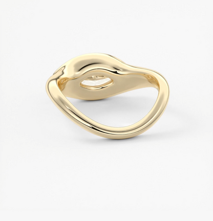 Lyra – East-West Half Bezel Marquise Engagement Ring