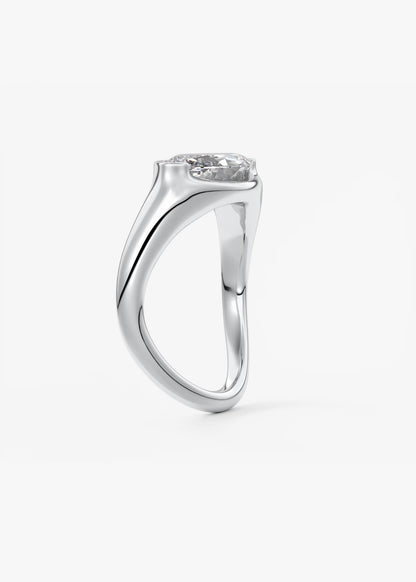 Lyra – East-West Half Bezel Marquise Engagement Ring
