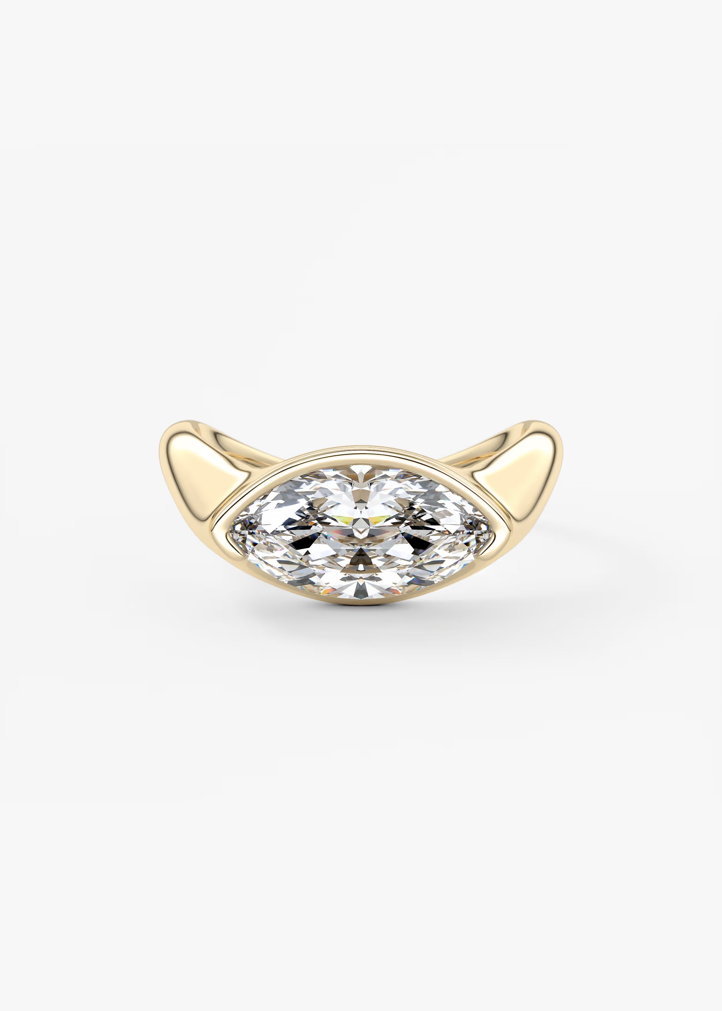 Lyra – East-West Half Bezel Marquise Engagement Ring