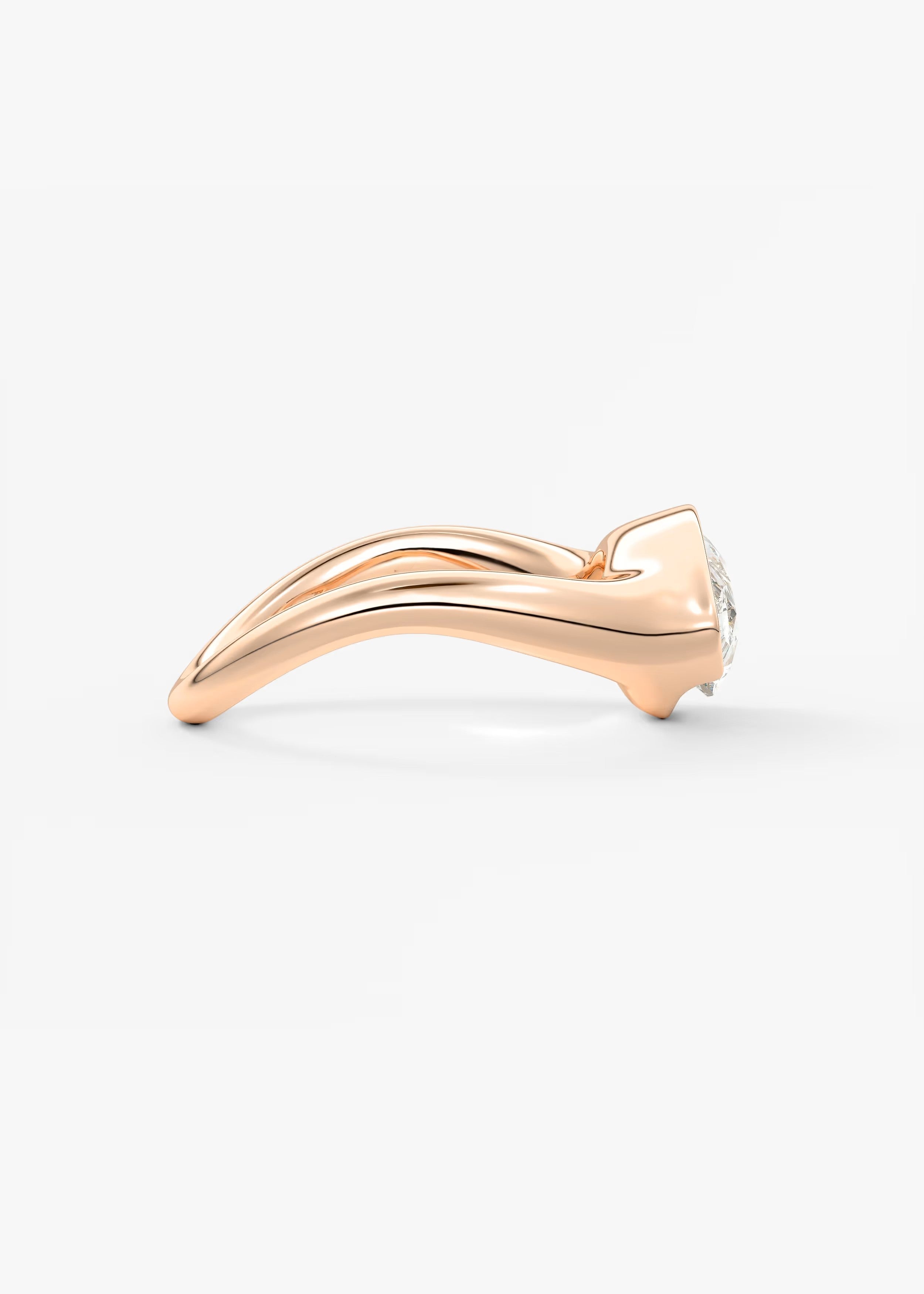 Lyra – East-West Half Bezel Pear Engagement Ring