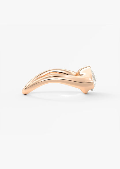 Lyra – East-West Half Bezel Pear Engagement Ring