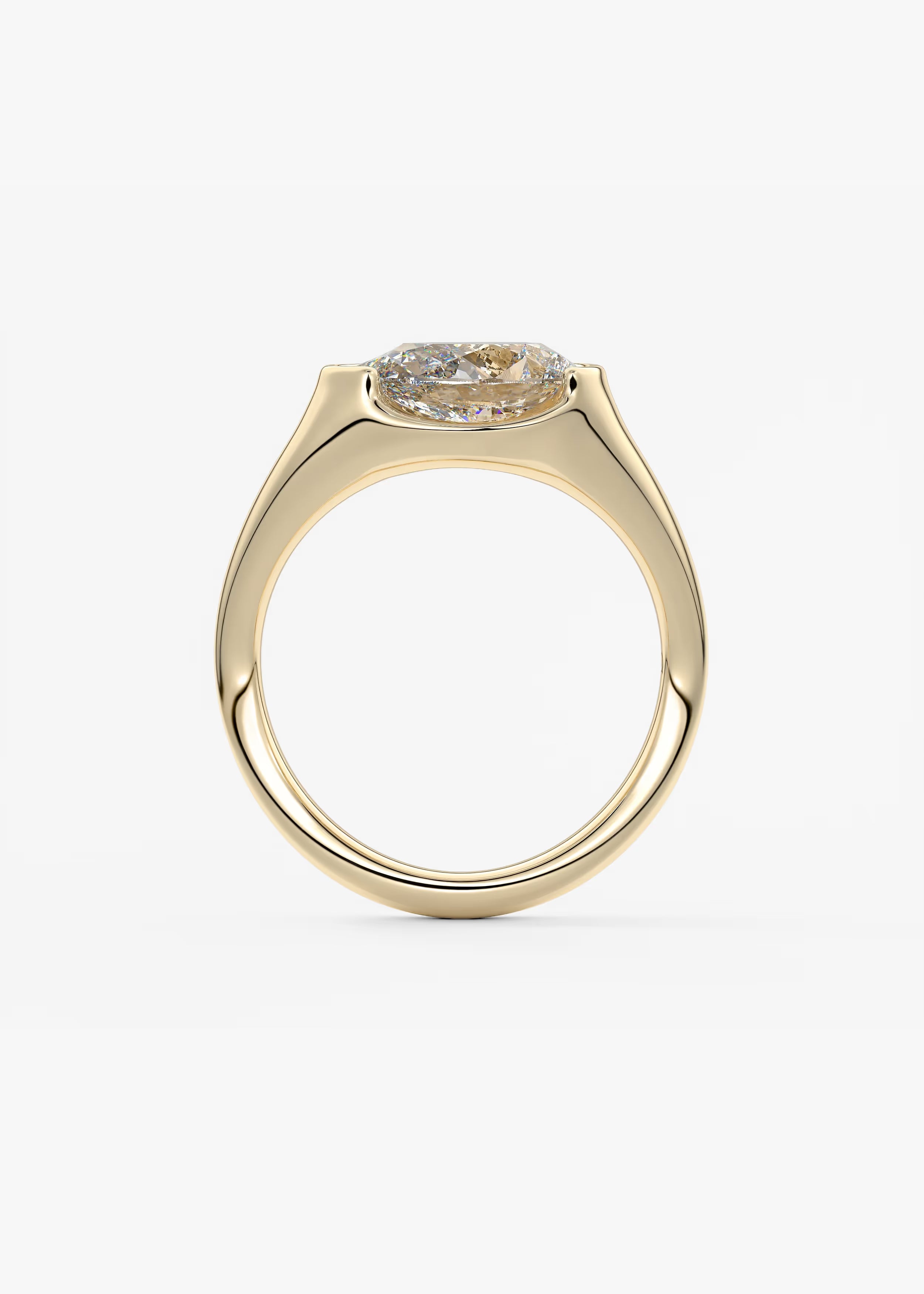 Lyra – East-West Half Bezel Pear Engagement Ring