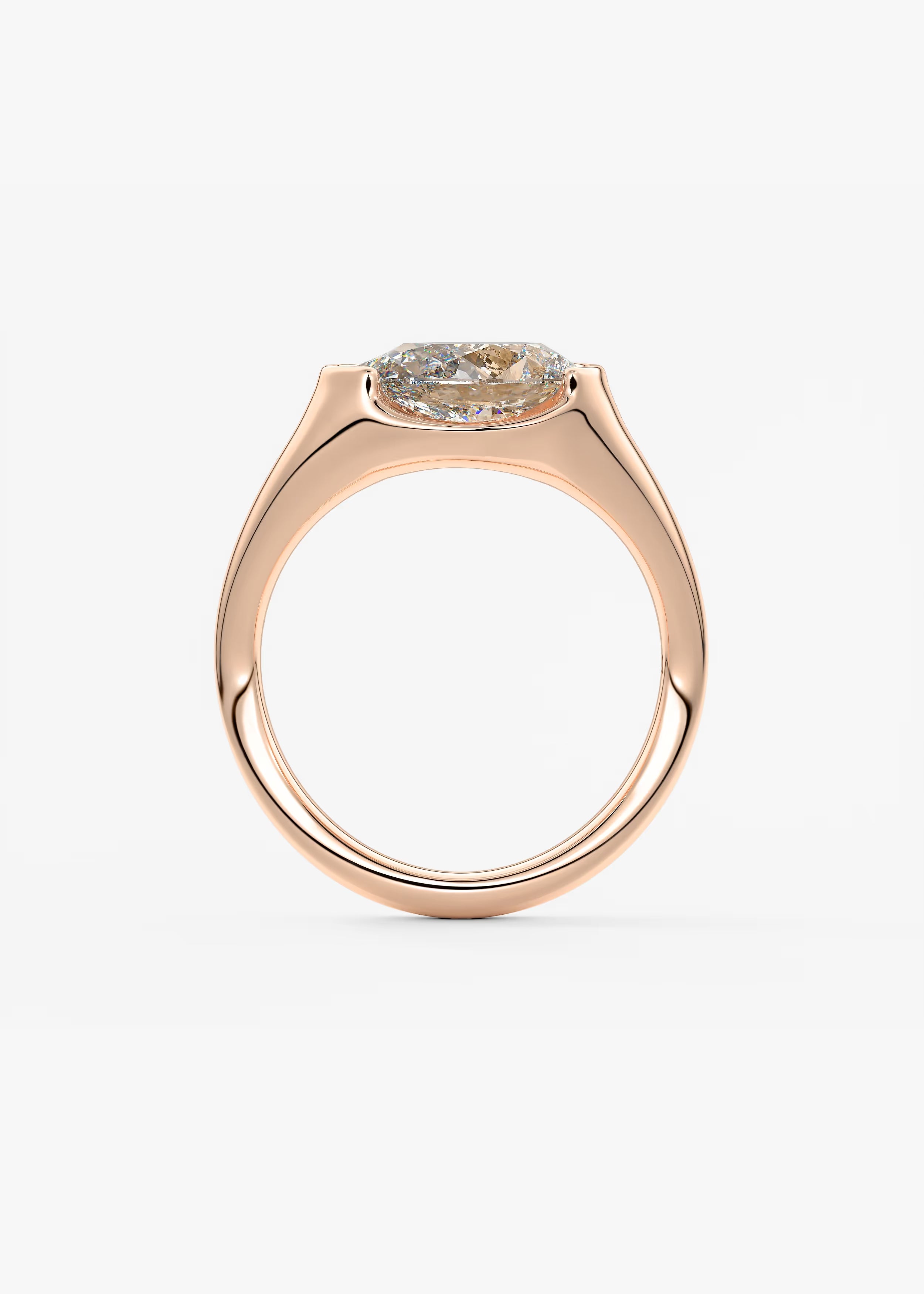 Lyra – East-West Half Bezel Pear Engagement Ring