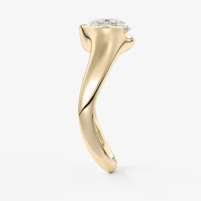 Lyra – east-west half bezel pear engagement ring