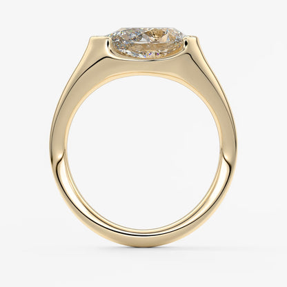 Lyra – east-west half bezel pear engagement ring