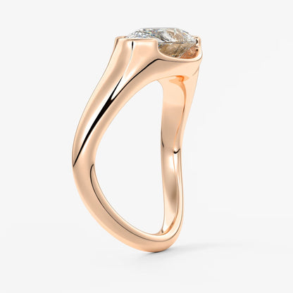 Lyra – east-west half bezel pear engagement ring