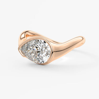 Lyra – east-west half bezel pear engagement ring