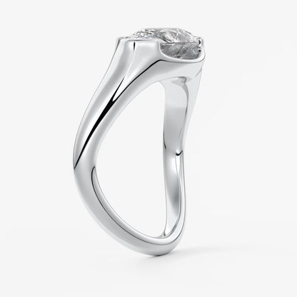 Lyra – east-west half bezel pear engagement ring