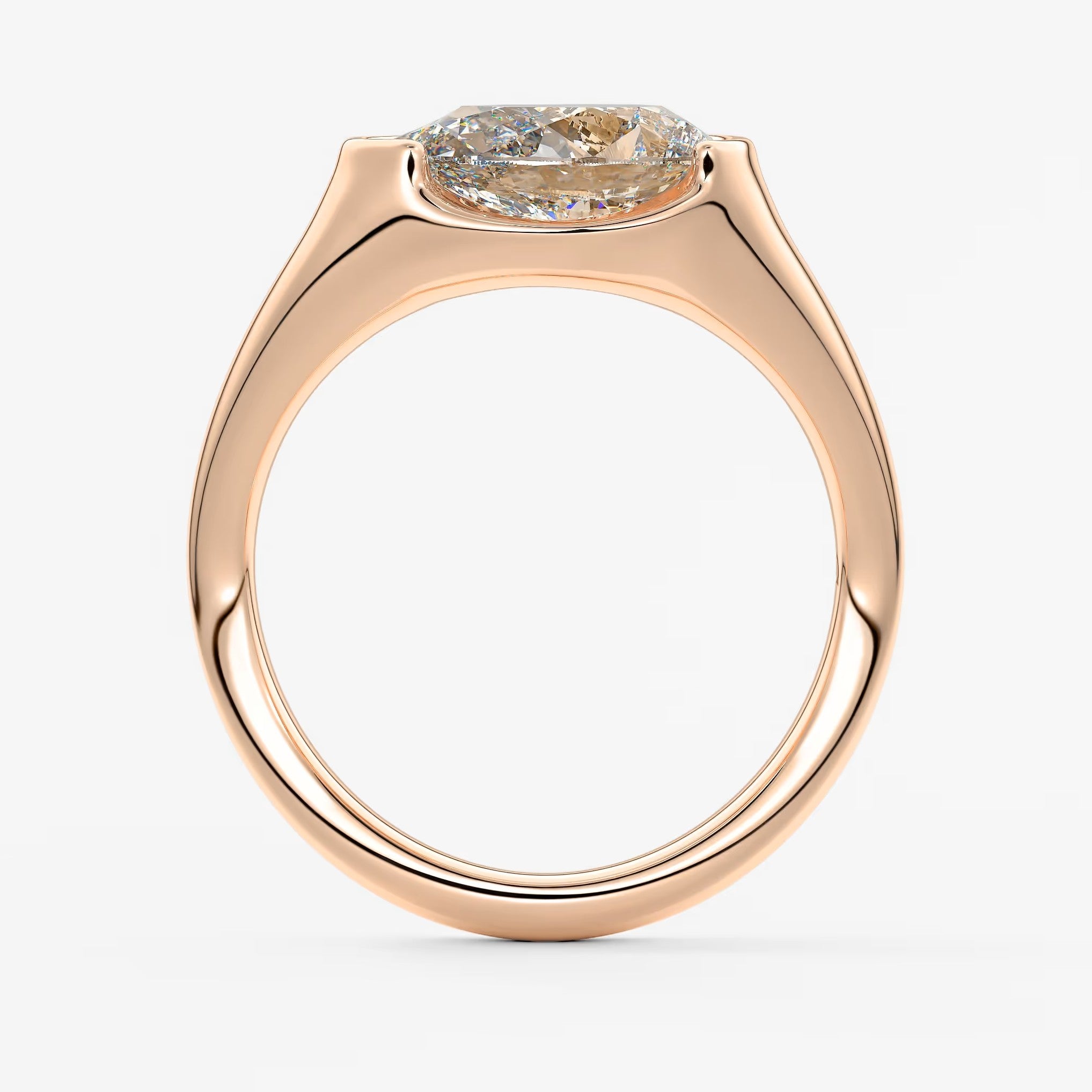 Lyra – east-west half bezel pear engagement ring