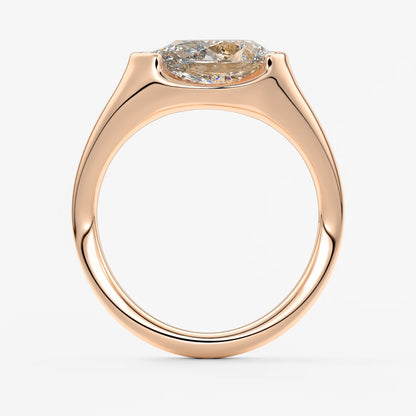 Lyra – east-west half bezel pear engagement ring