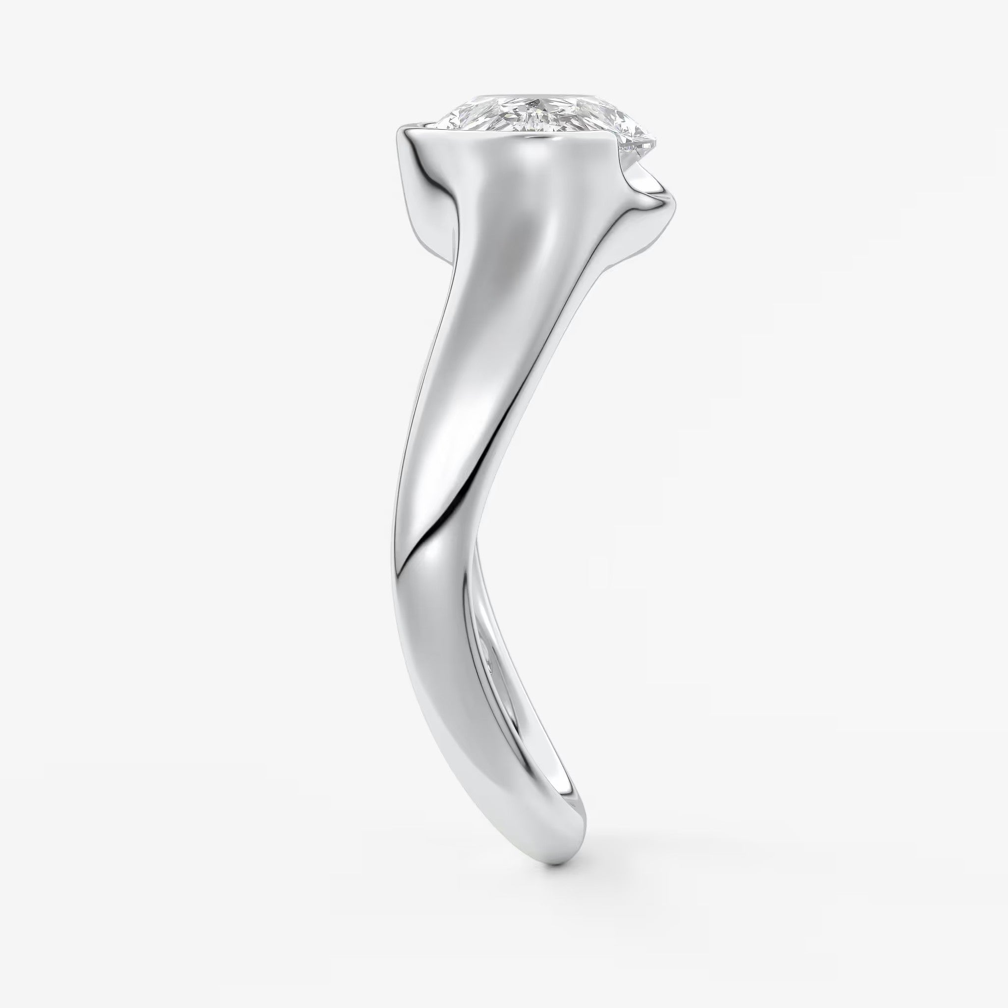 Lyra – east-west half bezel pear engagement ring