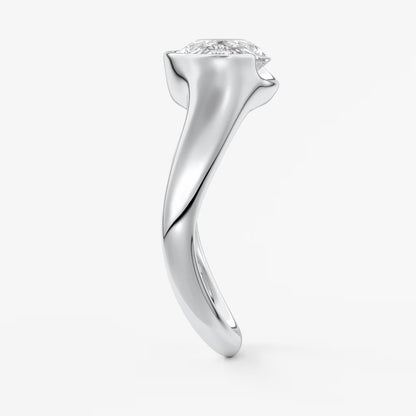 Lyra – east-west half bezel pear engagement ring