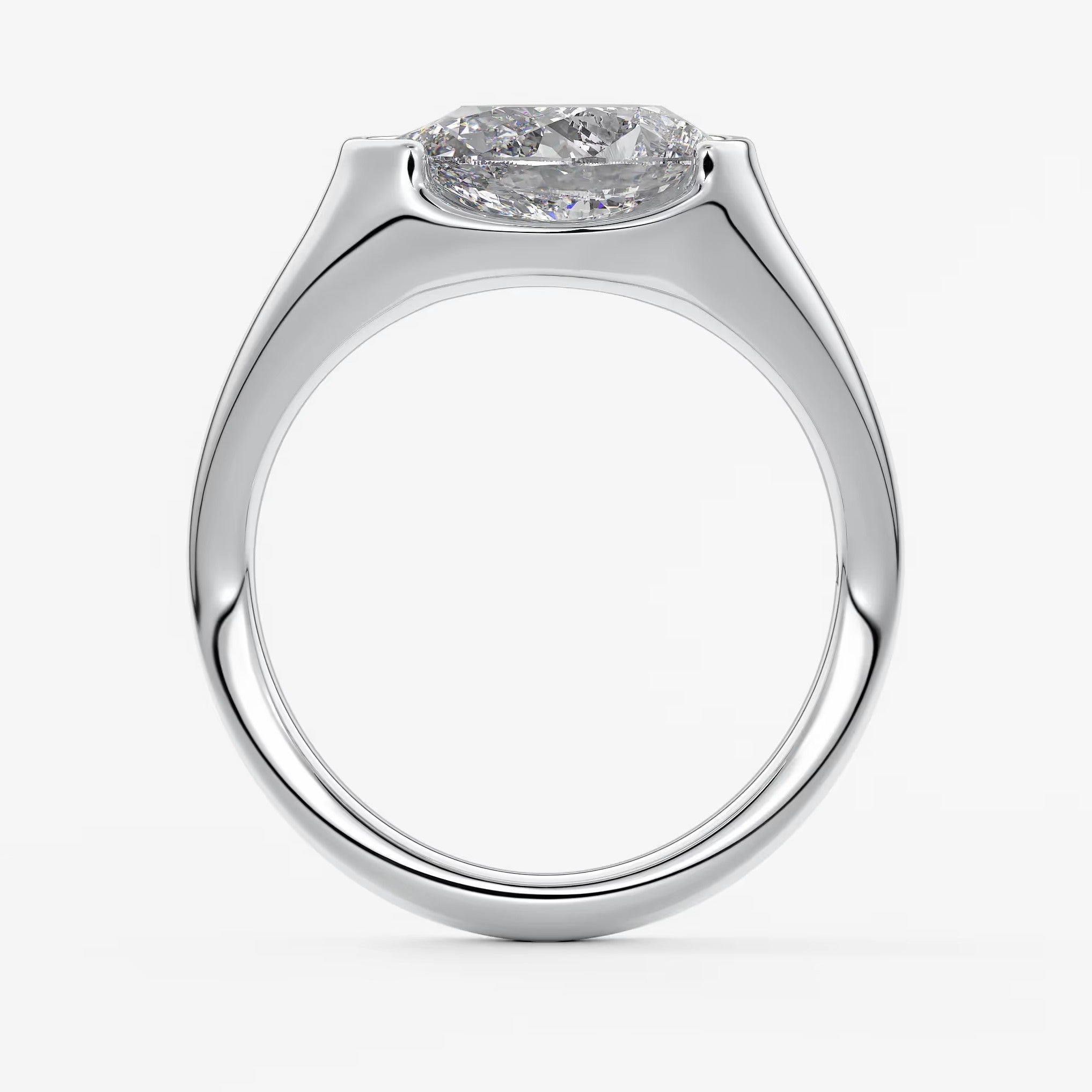 Lyra – east-west half bezel pear engagement ring