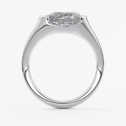 Lyra – east-west half bezel pear engagement ring