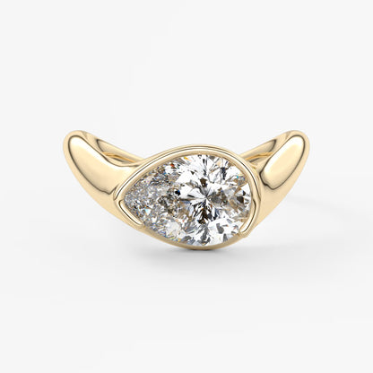 Lyra – east-west half bezel pear engagement ring