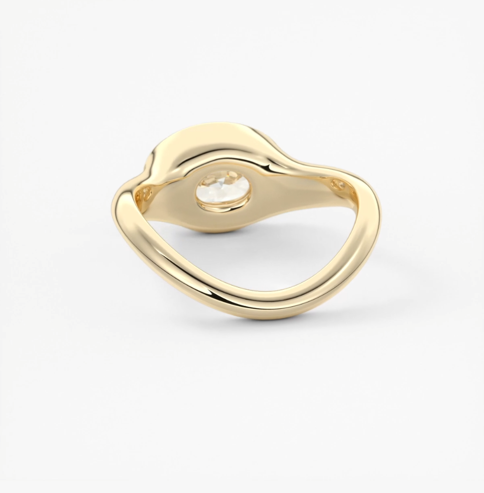 Lyra – east-west half bezel engagement ring