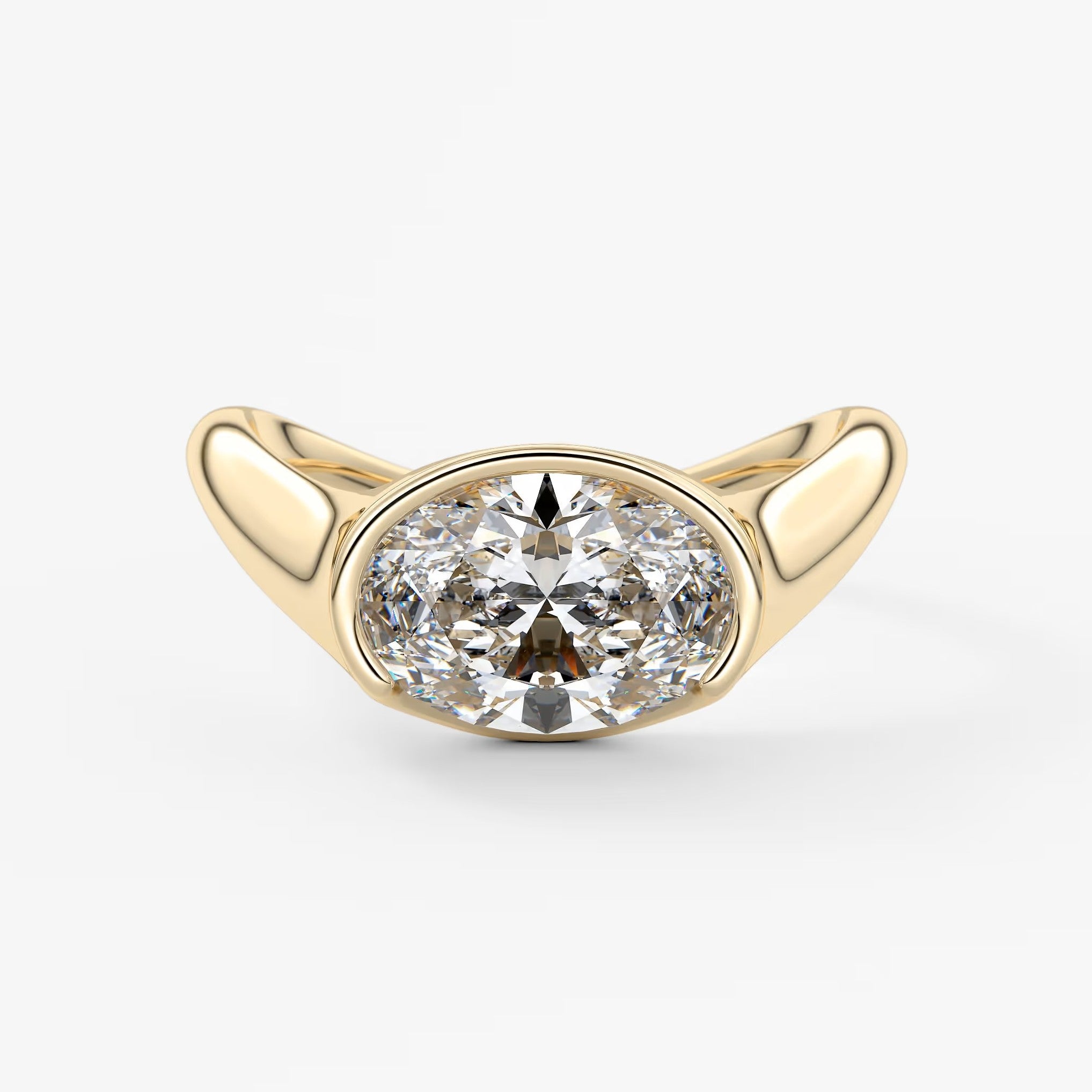 Lyra – east-west half bezel engagement ring
