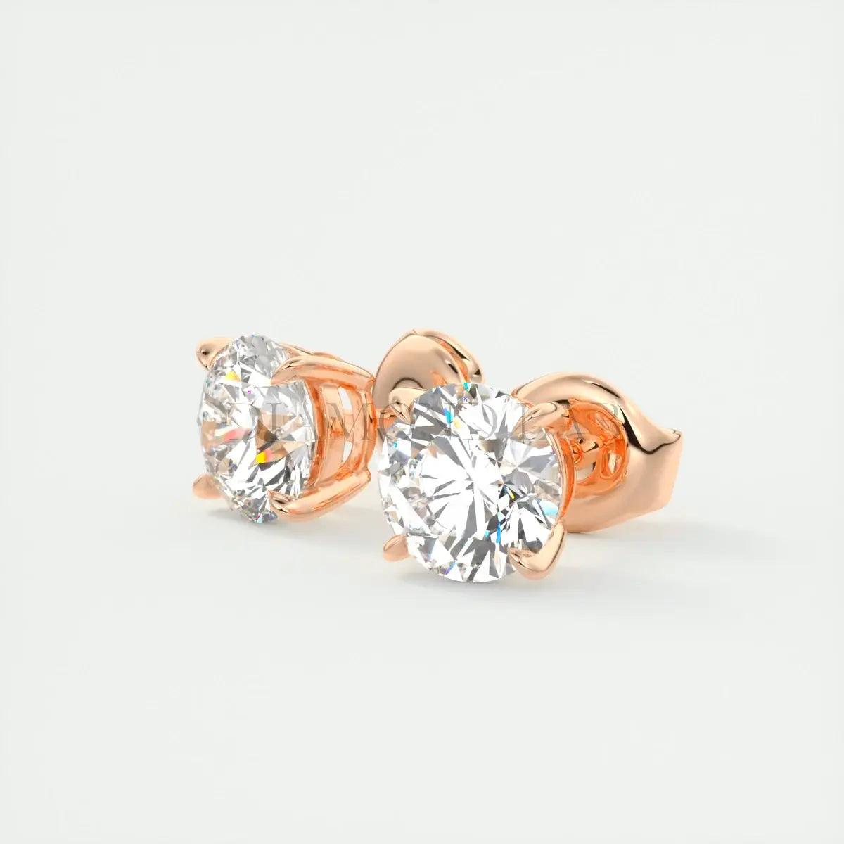 Rose gold diamond stud earrings