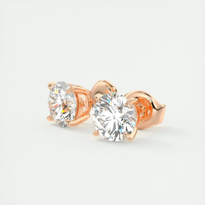 Rose gold diamond stud earrings