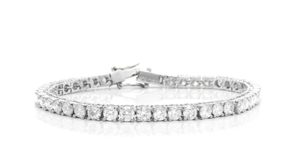 Moissanite Tennis Bracelet – 18K White Gold Plated Silver